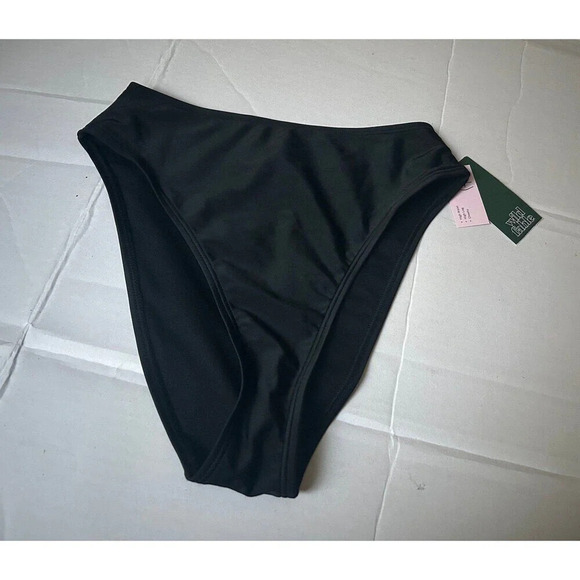 NWT Wild Fable Women’s High Waist Cheeky Bikini Bottom XXS Black - Picture 1 of 7